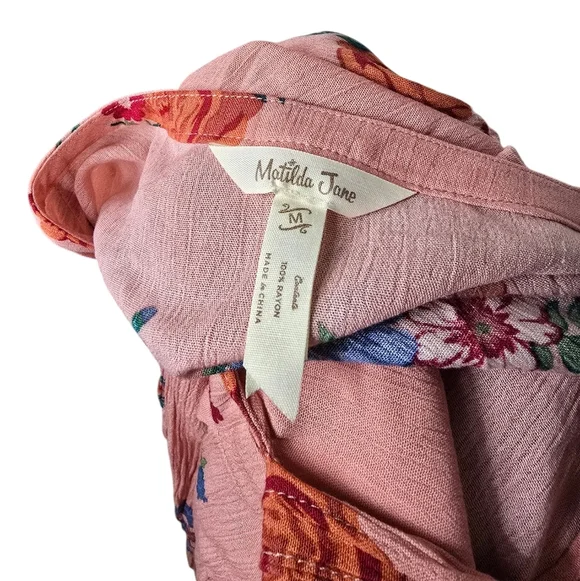 Matilda Jane Let's Go Out Floral Long Sleeves Dress M - Picture 7 of 8